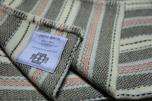  Replica pattern Welsh blanket . Grey chevrons from Tregaron CPN74